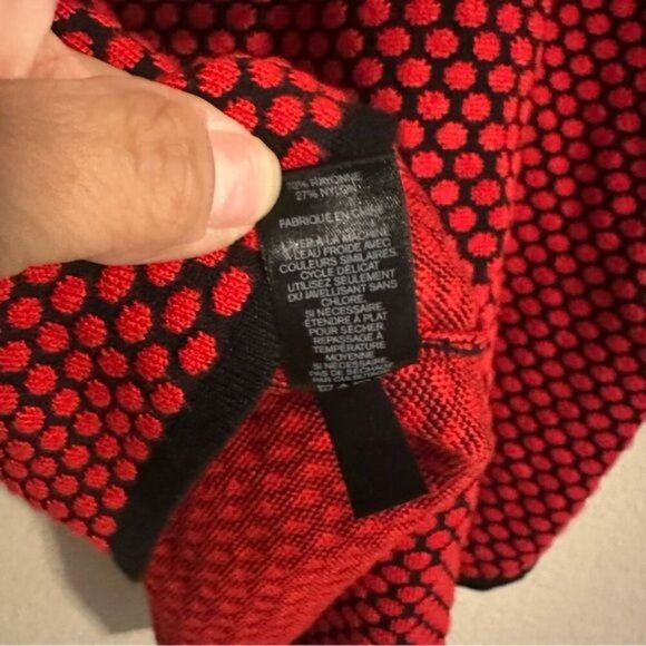 Express Women's Red Polka Dot 3/4 Sleeve Knit Boat Neck Sweater Size Medium - Picture 9 of 9